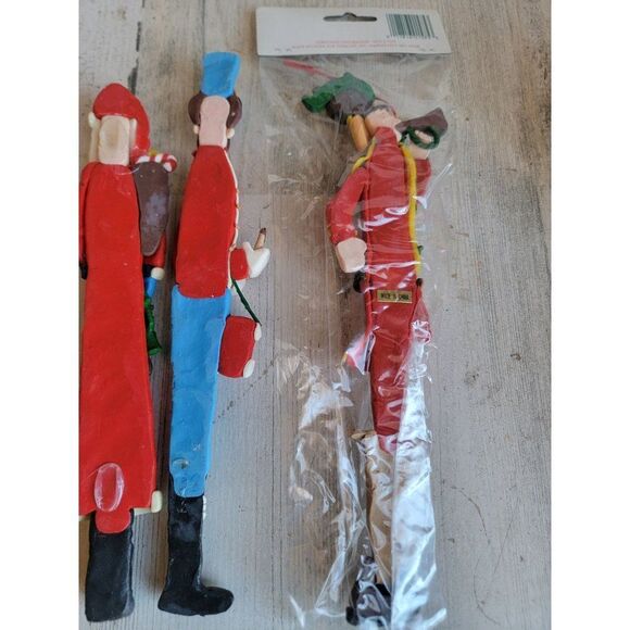 Sterling claydough Soldier Santa Claus long ornament figure Xmas set decor - Picture 9 of 9